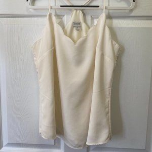 J. Crew Scalloped V-Neck Camisole, Ivory